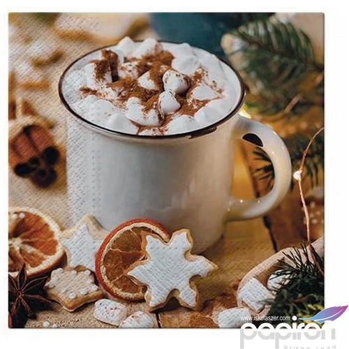 Szalvéta karácsonyi Enamel Hot Mug papírszalvéta 33x33cm,20db-os