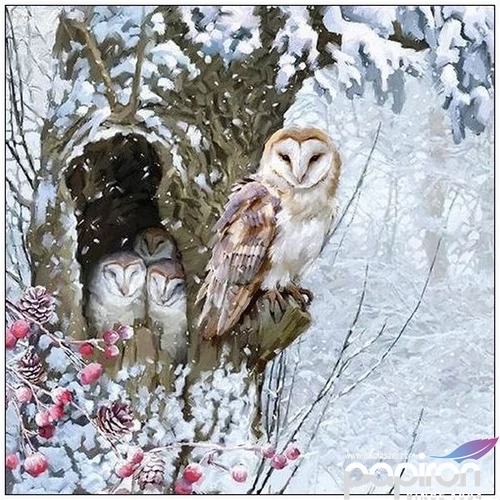 Szalvéta Ambiante Barn Owl papír papírszalvéta 33x33cm,20db-os