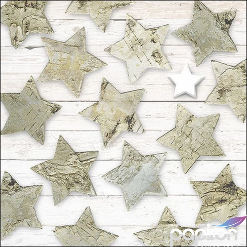 Szalvéta Ambiante Birch Stars papír papírszalvéta 33x33cm,20db-os