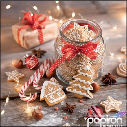 Szalvéta Ambiante Christmas cookies jar papír papírszalvéta 25x25cm,15db-os