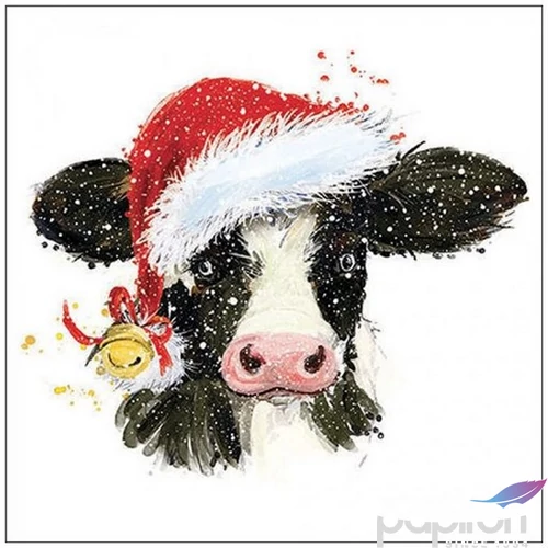 Szalvéta Ambiante Christmas cow bell papír papírszalvéta 33x33cm,20db-os
