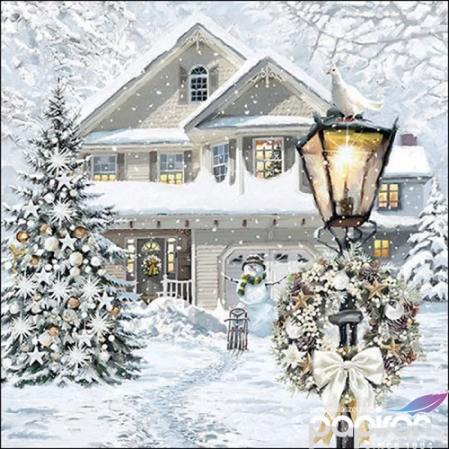 Szalvéta karácsonyi Christmas house 33x33cm 3rétegű 20db/csomag