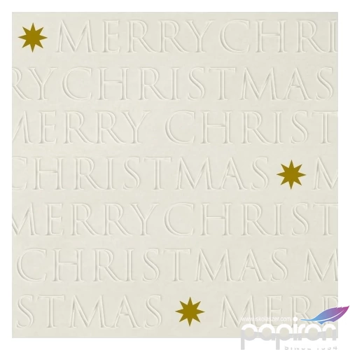 Szalvéta karácsonyi Christmas letters off white papírszalvéta 33x33cm,20db-os