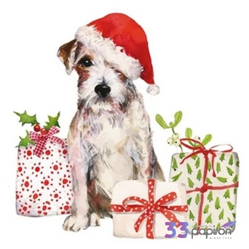 Szalvéta karácsony Christmas Pup papírszalvéta 33x33cm,20db-os