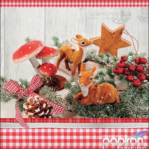Szalvéta Ambiante Deer decor papír papírszalvéta 33x33cm,20db-os