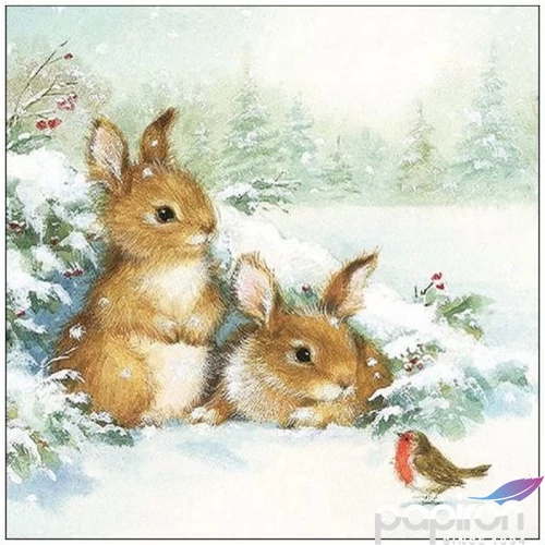 Szalvéta Ambiante Friends in snow papír papírszalvéta 33x33cm,20db-os