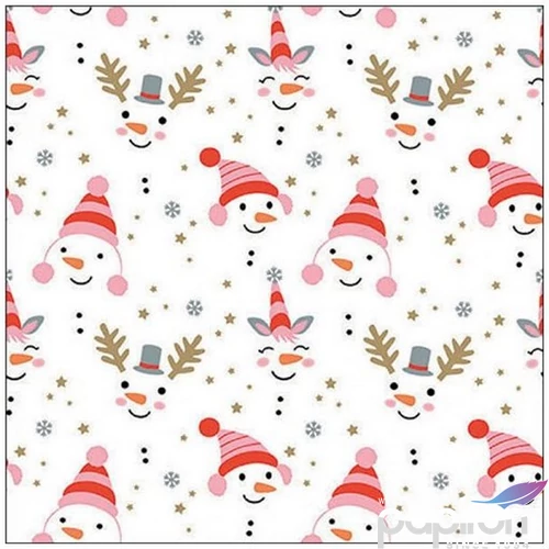 Szalvéta Ambiante Funny snowmen papír papírszalvéta 33x33cm,20db-os