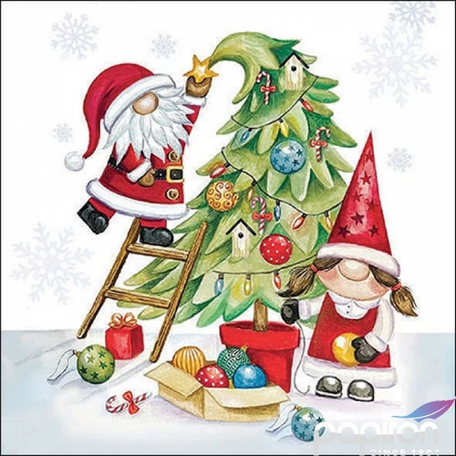 Szalvéta Ambiante Gonks decorating tree papír papírszalvéta 33x33cm,20db-os
