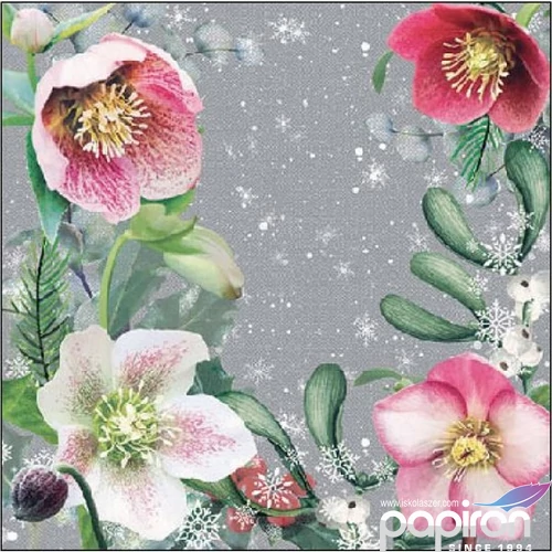Szalvéta Ambiante Helleborus Orientalis Grey papírszalvéta 25x25cm,15db-os