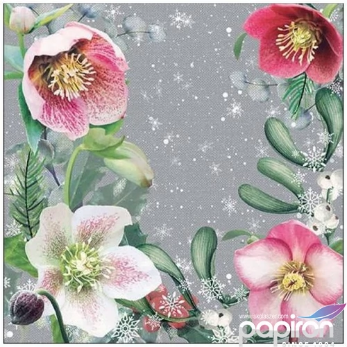 Szalvéta Ambiante Helleborus Orientalis Grey papírszalvéta 33x33cm,20db-os