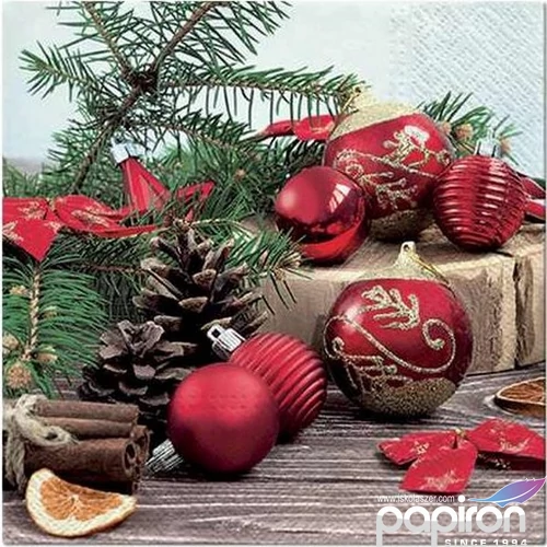 Szalvéta karácsonyi Holiday Time papírszalvéta 33x33cm,20db-os