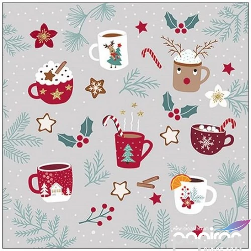 Szalvéta Ambiante Hot Drinks papír papírszalvéta 33x33cm,20db-os
