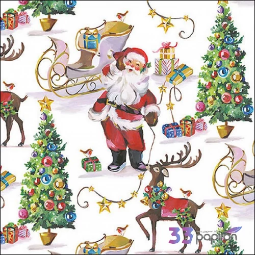 Szalvéta Ambiante Laughing santa papírszalvéta 33x33cm,20db-os