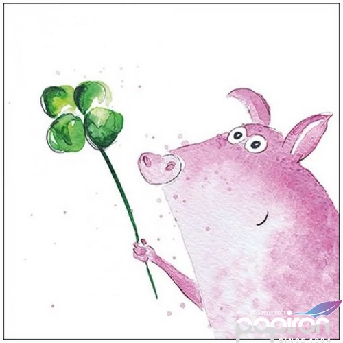 Szalvéta karácsonyi Lucky Pig 33x33cm 3rétegű 20db/csomag