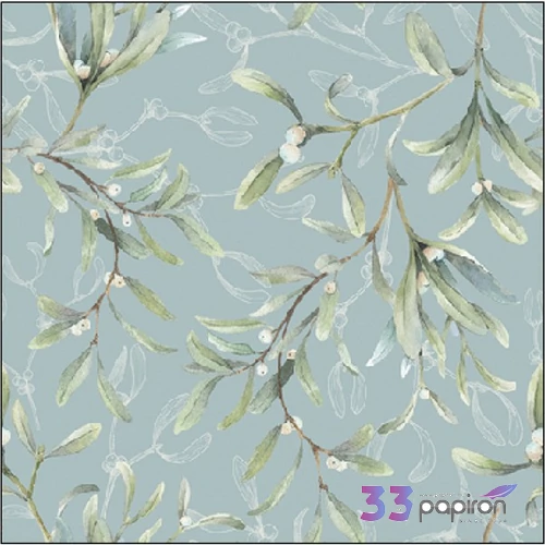 Szalvéta Ambiante Mistletoe All Over green papírszalvéta 25x25cm,15db-os