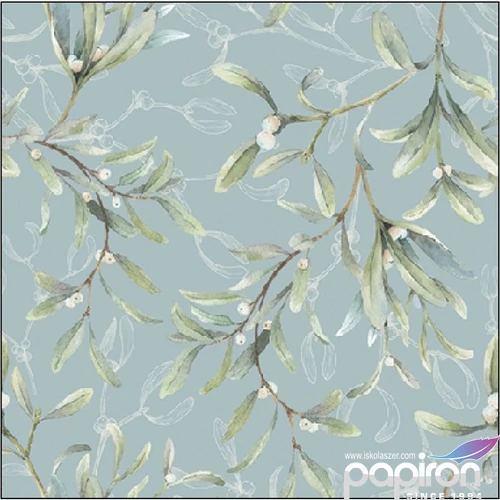 Szalvéta Ambiante Mistletoe All Over green papírszalvéta 25x25cm,15db-os