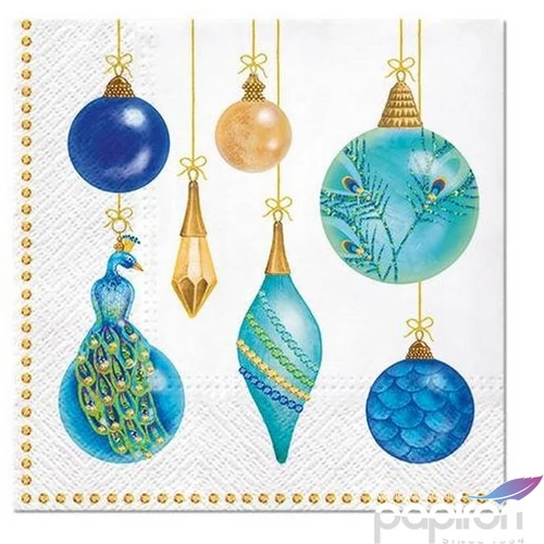 Szalvéta karácsonyi Peacock Collection papírszalvéta 33x33cm,20db-os