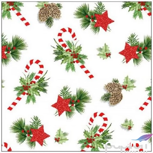 Szalvéta Ambiante Ornaments For X-Mas papírszalvéta 33x33cm,20db-os