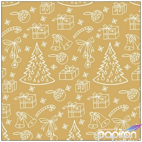 Szalvéta Ambiante Outlined ornaments godl papírszalvéta 33x33cm,20db-os