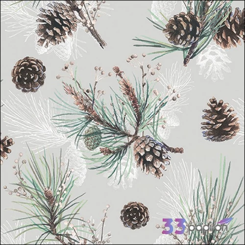 Szalvéta Ambiante Pine Cone All Over papírszalvéta 33x33cm,20db-os