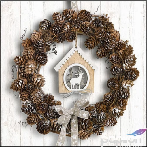 Szalvéta Ambiante Pine Cone Wreath papírszalvéta 25x25cm,15db-os