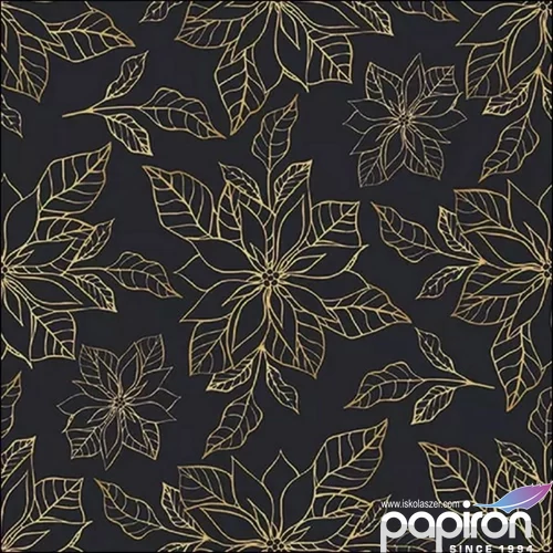Szalvéta Ambiante Poinsettia outline black papírszalvéta 33x33cm,20db-os