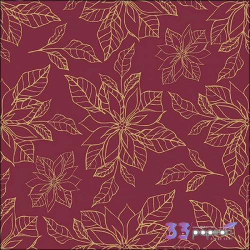 Szalvéta Ambiante Poinsettia outline bordeaux papírszalvéta 33x33cm,20db-os