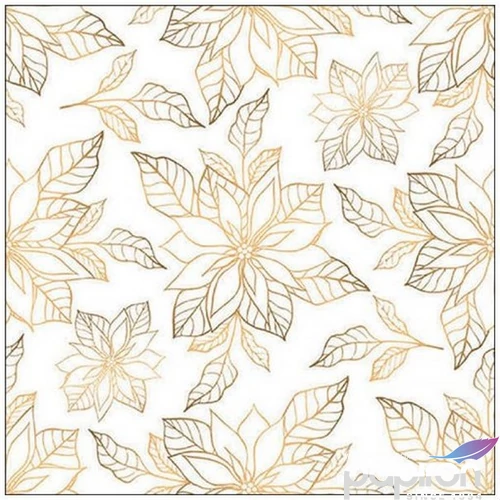 Szalvéta Ambiante Poinsettia outline godl papírszalvéta 33x33cm,20db-os