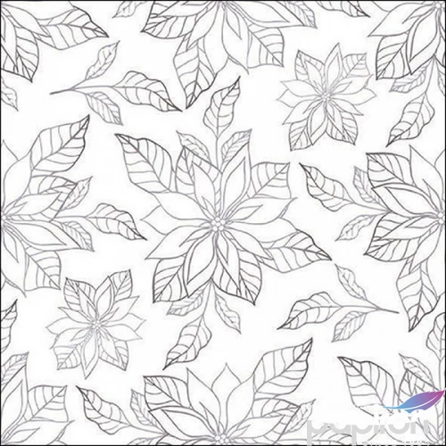 Szalvéta Ambiante Poinsettia outline silver papírszalvéta 33x33cm,20db-os
