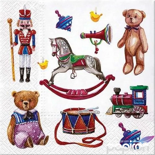 Szalvéta 33x33cm karácsonyi Retro Toys 20db-os