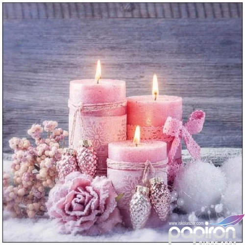 Szalvéta Ambiante Romantic Candl es papírszalvéta 33x33cm,20db-os