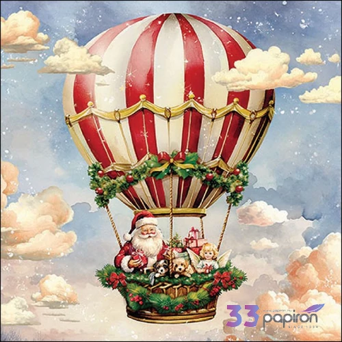 Szalvéta Ambiante Santa's air balloon papírszalvéta 33x33cm,20db-os