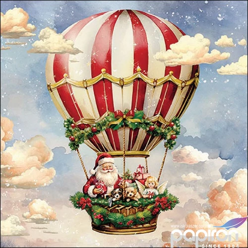 Szalvéta Ambiante Santa's air balloon papírszalvéta 33x33cm,20db-os