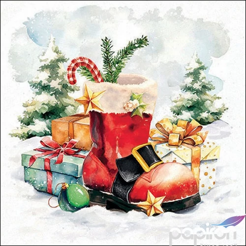Szalvéta Ambiante Santa's boot papírszalvéta 33x33cm,20db-os
