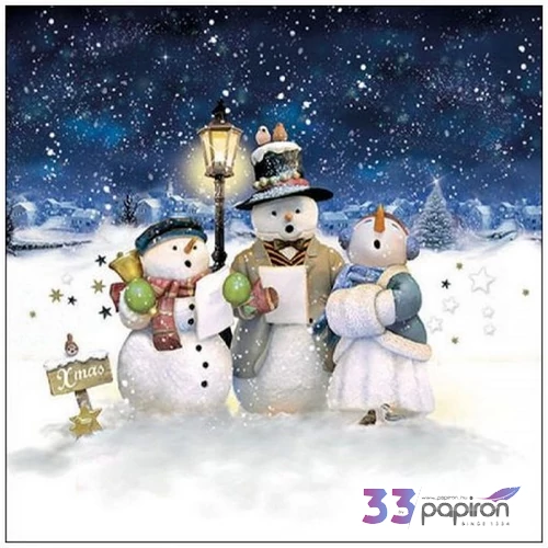 Szalvéta Ambiante Singing snowmen papírszalvéta 33x33cm,20db-os