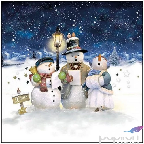 Szalvéta Ambiante Singing snowmen papírszalvéta 33x33cm,20db-os
