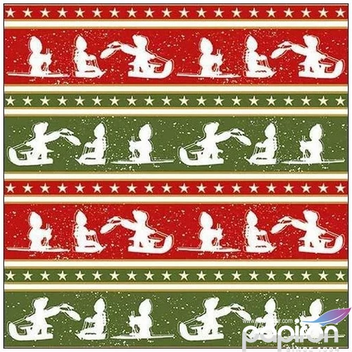 Szalvéta Ambiante Sleigh Ride papírszalvéta 33x33cm,20db-os