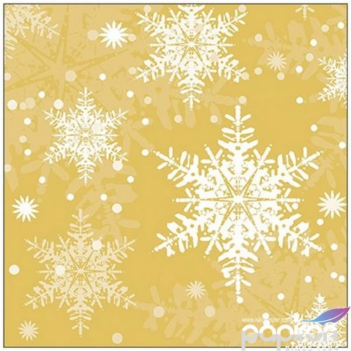 Szalvéta Ambiante Snowflakes godl papírszalvéta 33x33cm,20db-os