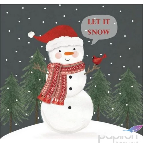 Szalvéta karácsonyi Snowman in Grey papírszalvéta 33x33cm,20db-os
