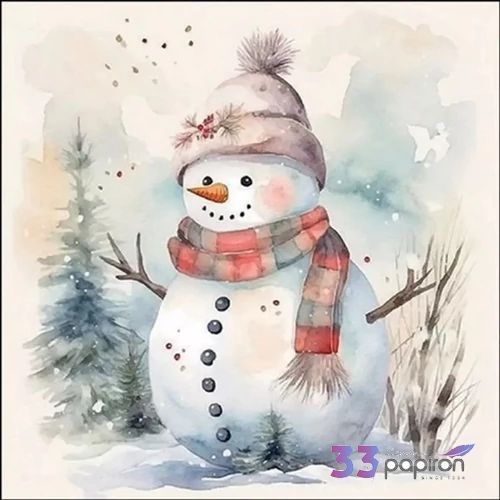 Szalvéta Ambiante Snowman in nature papírszalvéta 25x25cm,15db-os