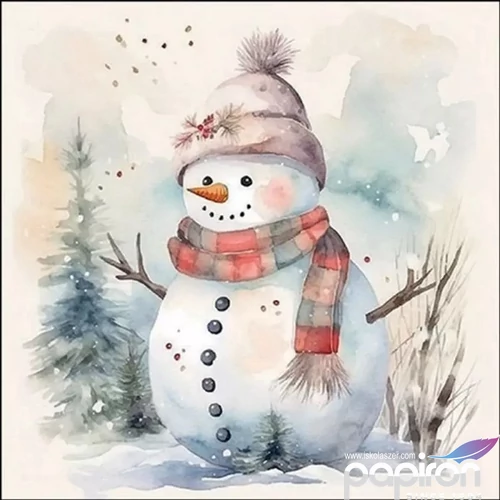 Szalvéta Ambiante Snowman in nature papírszalvéta 25x25cm,15db-os