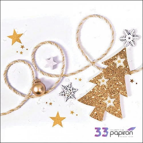 Szalvéta Ambiante Sparkling Christmas tree papírszalvéta 33x33cm,20db-os