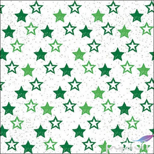 Szalvéta Ambiante Stars All Over Green papírszalvéta 33x33cm,20db-os