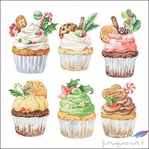 Szalvéta Ambiante Sweet Christmas white papírszalvéta 25x25cm,15db-os