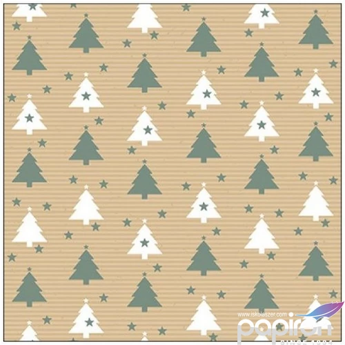 Szalvéta Ambiante Trees and stars sage papírszalvéta 33x33cm,20db-os
