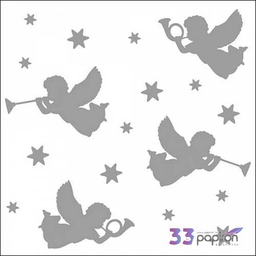 Szalvéta Ambiante Trumpet Angels silver papírszalvéta 33x33cm,20db-os