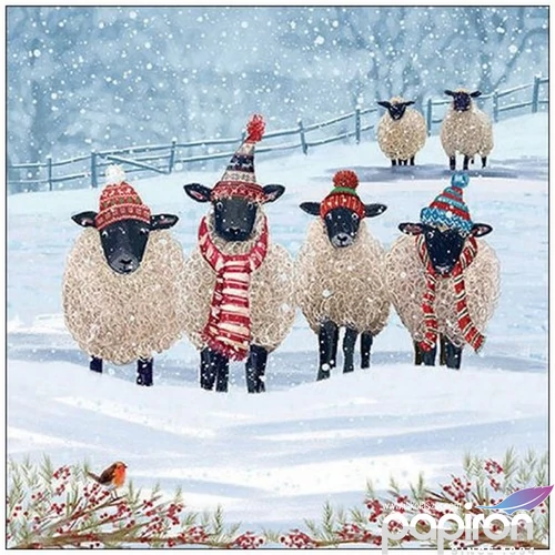 Szalvéta Ambiante Warm winter woolies papírszalvéta 33x33cm,20db-os