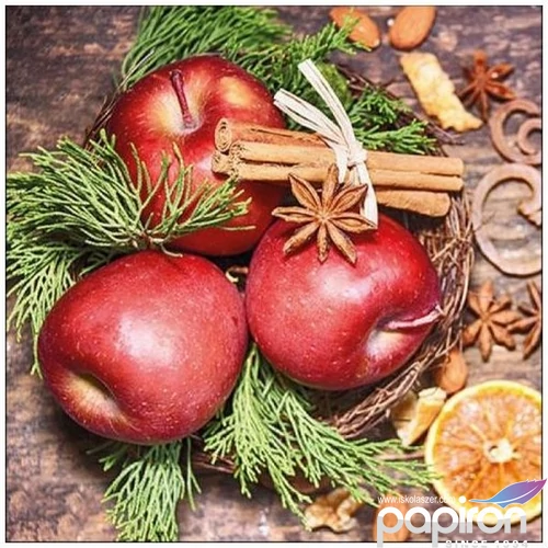 Szalvéta Ambiante Winter Apples papírszalvéta 33x33cm,20db-os