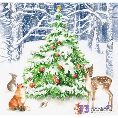 Szalvéta karácsony Winter Forest papírszalvéta 33x33cm,20db-os