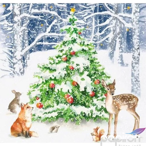 Szalvéta karácsonyi Winter Forest papírszalvéta 33x33cm,20db-os